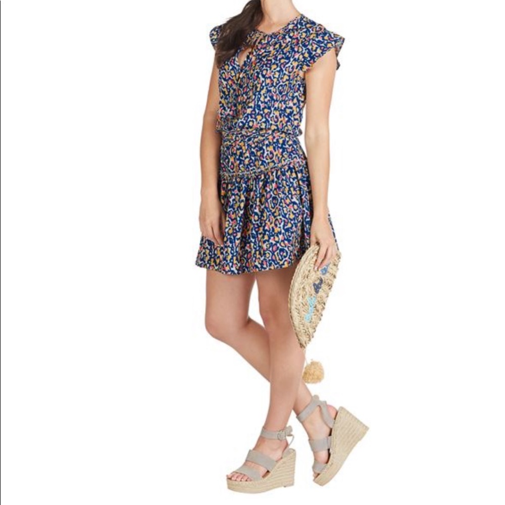 Mud Pie Navy Leopard Casual Dress